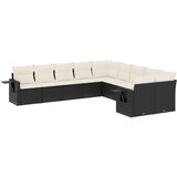  10-dijelni set vrtnih sofa s jastucima crni od poliratana | shoptok.hr