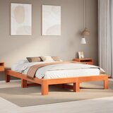 Maison Chic Posteljni okvir - Dvoposteljna postelja - Zakonska postelja brez vzmetnice voščeno rjava 140x200 cm trdna borovina-J2923, (21768155) | Shoptok.si