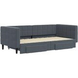  Dnevni krevet s pomoćnim ležajem i ladicama bez madraca tamno siva 90x190 cm | shoptok.hr