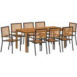  Vrtni set za objed 9 pcs Crna Čvrsto drvo akacije | Eponuda.com