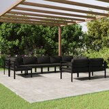  The Living Store Vrtna sedežna garnitura 9-delna z blazinami aluminij antracit - Vrtna Sedežna Garnitura, (21440611) | Shoptok.si