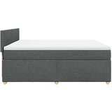 vidaXL Box spring postelja z vzmetnico temno siva 200x200 cm blago | Shoptok.si