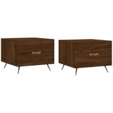  The Living Store Klubske mizice 2 kosa rjavi hrast 50x50x40 cm inženirski les - Klubska Mizica, (21441899) | Shoptok.si