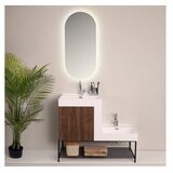 Hanah home Kupatilski ormarić sa umivaonikom i ogledalom (2 komada) Up Down Dark Walnut u