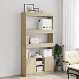  Visoka komoda boja hrasta sonome 92x33x180cm konstruirano drvo | shoptok.hr