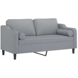  Dvosjed s ukrasnim jastucima svjetlosivi 140 cm od tkanine | shoptok.hr