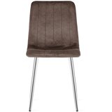 Lava stolica - tamnosmeđi baršun / kromirane noge x 3 | shoptok.hr