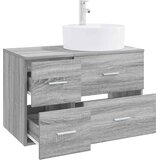  Set namještaja za kupaonicu 2 kom. Siva Sonoma 49,5 x 44,5 x 76 cm | Shoptok.si