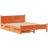  Posteljni okvir brez vzmetnice voščeno rjav 120x190 cm borovina | Shoptok.si