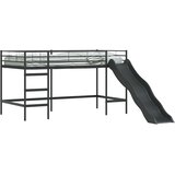  Krevet na kat za djecu s toboganom Crna i antracit 90 x 200 cm | shoptok.hr