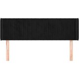 Vzglavje z ušesi črno 147x16x78/88 cm žamet, (20934011) | Shoptok.si