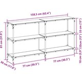 vidaXL Konzolni stol s crnom staklenom površinom 158,5x30x81cm čelični | shoptok.hr