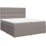  Krevet s oprugama i madracem smeđesivi 200x200 cm od tkanine | shoptok.hr