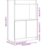 vidaXL Visoka omara bela 63x33x100 cm inženirski les | Shoptok.si