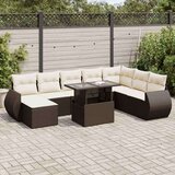 vidaXL 9-dijelni set vrtnih sofa s jastucima poliratan smeđi | shoptok.hr