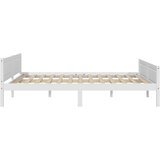  Okvir za krevet od masivne borovine bijeli 160 x 200 cm | shoptok.hr