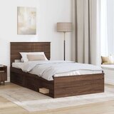  Okvir za krevet s uzglavljem Smeđi hrast 100 x 200 cm | shoptok.hr