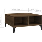  Stolić za kavu boja smeđeg hrasta 60 x 60 x 30 cm od iverice | Eponuda.com