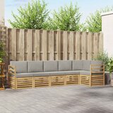  Set vanjskih sofa 6 kom. Bijela i svjetlosiva Poliester 306 x 128,5 x 73 cm | Shoptok.si