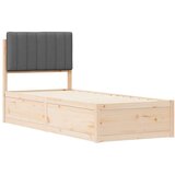  Krevetni okvir s tapiciranim uzglavljem Tamno siva 75 x 190 cm | shoptok.hr