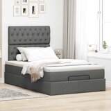  Otomanski krevet s madracem i LED tamnosivi 120x200 cm tkanine | shoptok.hr