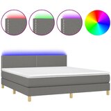  Krevet box spring s madracem LED tamnosivi 180x200 cm tkanina | shoptok.hr