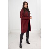 Kesi Burgundy-colored hooded cardigan sweater Cene