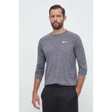 Nike Majica z dolgimi rokavi za vadbo siva barva