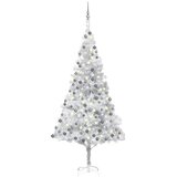 vidaXL umjetno božićno drvce LED s kuglicama srebrno 240 cm PET | shoptok.hr