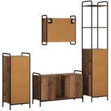  Set ormarića za kupaonicu 4 kom. Staro drvo 40 x 36 x 200 5 cm - Staro drvo Ormar ispod sudopera (1 vrata i 2 police) + viseći o | shoptok.hr