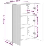TV stenska omara Dimljeni oreh 59,5 x 31 x 80 cm, (5000112638) | Shoptok.si