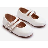 Boto White Patent Leather Children's Ballerina Flats with Straps Margenis | Shoptok.si