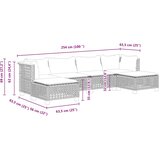  6-dijelni set vrtnih sofa s jastucima bež od poliratana 63.5 x 63.5 x 62 cm | Shoptok.si