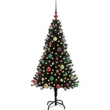 vidaXL Božično drevo med 150 LED z stojalom Črna 150 cm PVC | Shoptok.si