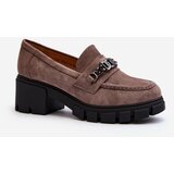 Kesi Beige loafers Eriella with massive heels cene