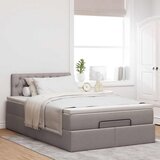  Otomanski okvir kreveta s madraca smeđesivi 120x190 cm tkanine | Eponuda.com