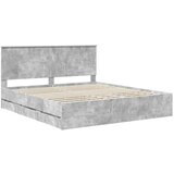  Konstrukcija postelje s predalom Betonsko siva 180 x 200 cm, (5000121494) | Shoptok.si