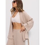 Sinsay Pamučni kimono s tkanim pojasom | shoptok.hr