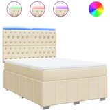  Krevet s oprugama i madracem krem 140 x 190 cm od tkanine | shoptok.hr