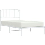 Metalni Kovinski posteljni okvir z vzglavjem bel 100x190 cm | Shoptok.si