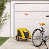 Prikolica za bicikl za ljubimce žuta od tkanine i željeza | shoptok.hr