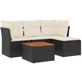  The Living Store Vrtna sedežna garnitura 5-delna z blazinami črn poli ratan - Vrtna Sedežna Garniture, (21451143) | Shoptok.si