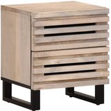  Noćni ormarić 40 x 34 x 46 cm od masivno izbijeljeno drvo manga | Eponuda.com