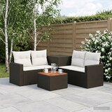  Set sofe 6 kom. Crna i krem-bijela Poli Rattan i čelik | shoptok.hr