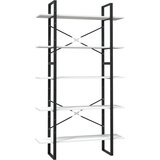 Maison Chic 5-nadstropna Knjižna omara - Knjižni regal bela 100x30x175 cm iverna plošča, (21726269) | Shoptok.si
