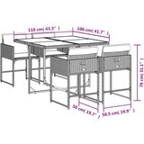  5-dijelni vrtni blagovaonski set sivi od poliratana | shoptok.hr