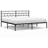  Metalni okvir za krevet s uzglavljem crni 193x203 cm | shoptok.hr