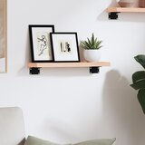  Zidna polica 40 x 10 x 2 cm od neobrađene masivne hrastovine | shoptok.hr