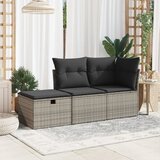  Vrtni tabure s jastukom sivi 55 x 55 x 37 cm od poliratana | Eponuda.ba