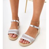 Gemre Silver wedge sandals with braided strap Ameliz | ePonuda.com